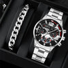 2pcs Men's New Popular Steel Strip Fashion Business Three Ey