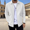 New Solid-color Pocketed Zip-up Long-sleeve Jacket Coat | Bu