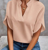 Summer Short-sleeved Chiffon Shirt New V-neck Shirt Women's