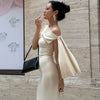 One-shoulder Ribbon Long Dress Ins Fashion Slim Sleeveless D