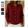 Casual Fashion Button Knitted Lapel Sweater For Women Long S