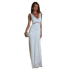 Lace-trimmed V-neck Slim-fit Elegant Chic Long Dress With Ri