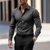 Men's Shirt Business Button Down Shirt Summer Solid Color Lo