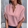 Summer Short-sleeved Chiffon Shirt New V-neck Shirt Women's