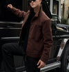 Retro Millennial Coffee-Colored Suede Jacket | Buy Online Be