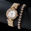 Fashion Jewelry 2pcs Luxury Fashion Women Watch Set Silver S