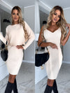 2pcs Suit Women's Solid Stripe Long-sleeved Top And Tight Su