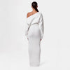 Ins Slim Long Sleeve Knitted Dress Evening Party Sexy Off-sh