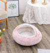 2 In 1 Dog And Cat Bed Pet Winter Bed Round Plush Warm Bed H