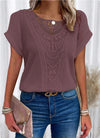 Summer Hollow Out Short-sleeved T-shirt Fashion Ethnic Style