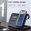15W Wireless Chargers Stand 5 In1 LED Digital Alarm Clock Fa