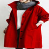 Women Windbreaker Jacket Casual Loose Button Pockets Hooded