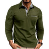 Casual Plaid Splicing Lapel Polo Shirt Fashion Solid Color L
