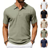 Men's Lapel Polo Shirt Linen Pocket T-Shirt | Buy Online Bes