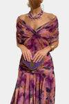 Chiffon Short-sleeved Dress Summer Fashion Print V-neck Long