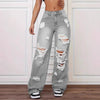 Trendy Washed Ripped Straight Jeans For Women | Buy Online B
