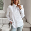 Striped Long Sleeve Shirt Fashion Ruffle Design Button Up To