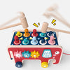 Montessori Toddlers Kids Wooden Pounding Bench Animal Bus To
