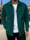 New Solid-color Pocketed Zip-up Long-sleeve Jacket Coat | Bu