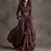Ins Plaid Print Long-Sleeved Dress Fashion Pockets Collared