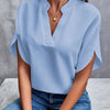 Summer Short-sleeved Chiffon Shirt New V-neck Shirt Women's