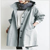 Women Windbreaker Jacket Casual Loose Button Pockets Hooded