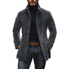 Men's Jacket Winter Stand Collar Button-up Coat Casual Blaze