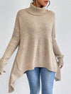Irregular Turtleneck Sweater Winter Loose Long Sleeve Knitte