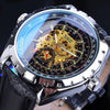 Business-Casual Blue Glass Hollowed-Out Large-Dial Automatic