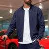 Men's Stand-Up Collar Sporty-Casual Zip-Up Long-Sleeve Jacke