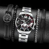 2pcs Men's New Popular Steel Strip Fashion Business Three Ey